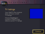 The message that appears when the box doesn't have TV listings downloaded.